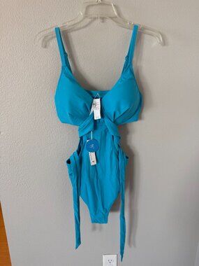 Cupshe Electric Blue Cutout One-Piece Swimsuit NWT XL Adjustable Straps